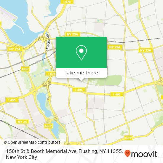 150th St & Booth Memorial Ave, Flushing, NY 11355 map