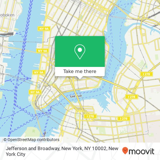 Mapa de Jefferson and Broadway, New York, NY 10002