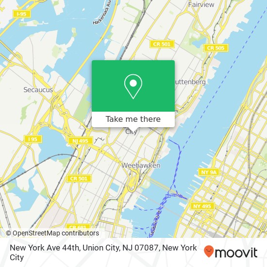 Mapa de New York Ave 44th, Union City, NJ 07087