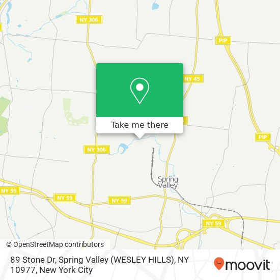 Mapa de 89 Stone Dr, Spring Valley (WESLEY HILLS), NY 10977