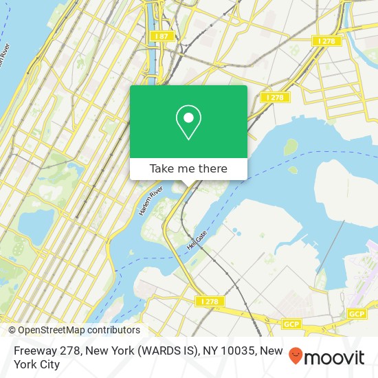 Mapa de Freeway 278, New York (WARDS IS), NY 10035