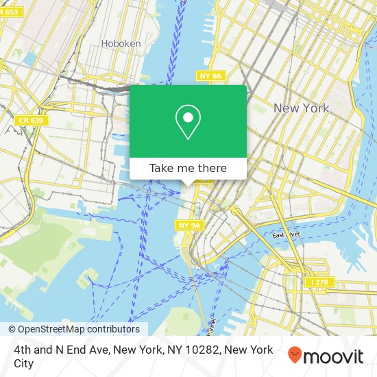 4th and N End Ave, New York, NY 10282 map