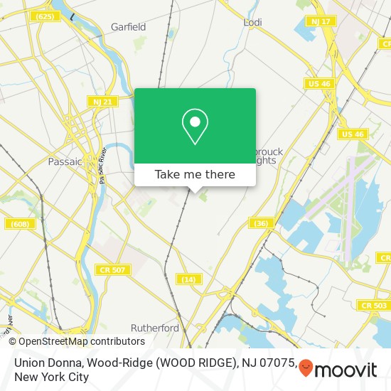 Union Donna, Wood-Ridge (WOOD RIDGE), NJ 07075 map