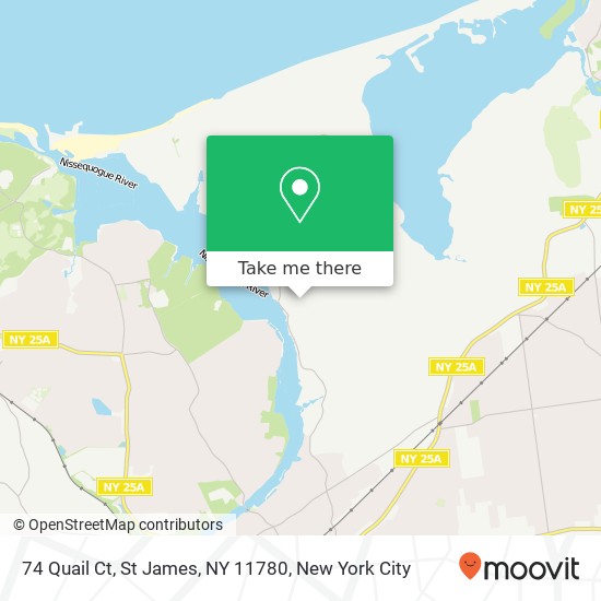 Mapa de 74 Quail Ct, St James, NY 11780