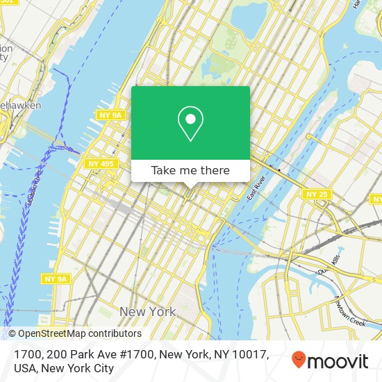 1700, 200 Park Ave #1700, New York, NY 10017, USA map