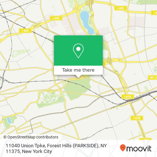 Mapa de 11040 Union Tpke, Forest Hills (PARKSIDE), NY 11375