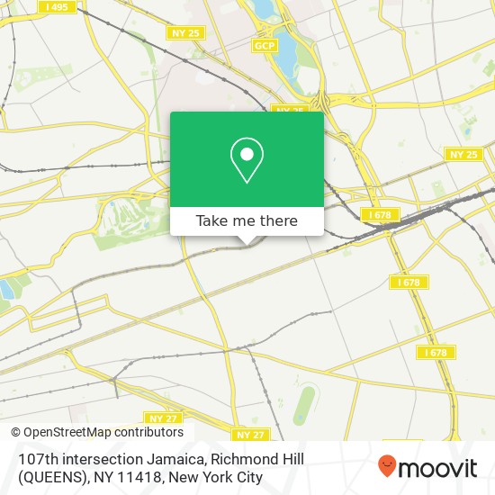 Mapa de 107th intersection Jamaica, Richmond Hill (QUEENS), NY 11418