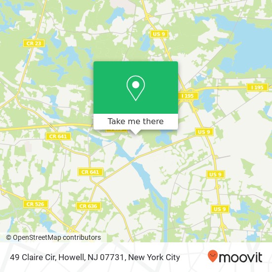Mapa de 49 Claire Cir, Howell, NJ 07731