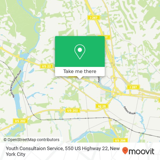 Mapa de Youth Consultaion Service, 550 US Highway 22