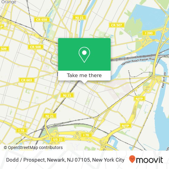 Dodd / Prospect, Newark, NJ 07105 map