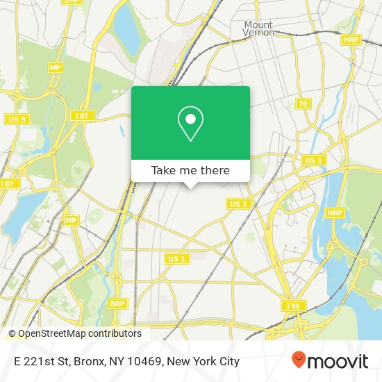 Mapa de E 221st St, Bronx, NY 10469