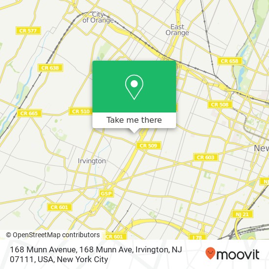 168 Munn Avenue, 168 Munn Ave, Irvington, NJ 07111, USA map
