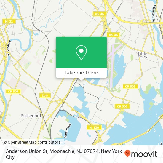 Mapa de Anderson Union St, Moonachie, NJ 07074