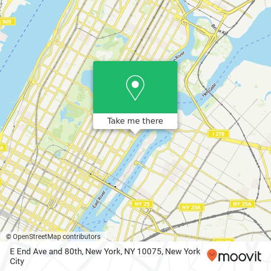 Mapa de E End Ave and 80th, New York, NY 10075