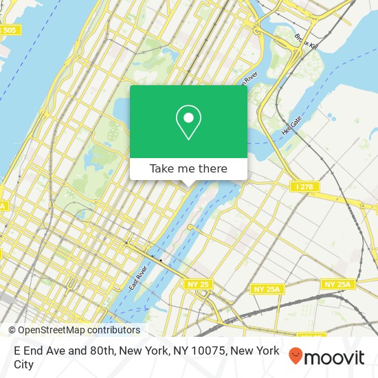 E End Ave and 80th, New York, NY 10075 map
