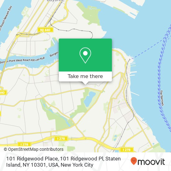 101 Ridgewood Place, 101 Ridgewood Pl, Staten Island, NY 10301, USA map