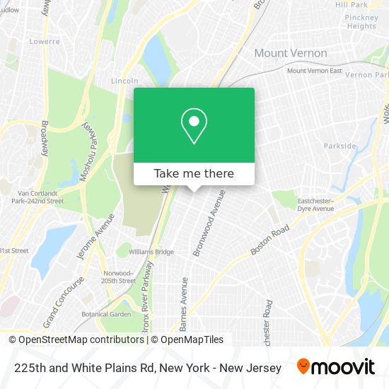 225th and White Plains Rd map