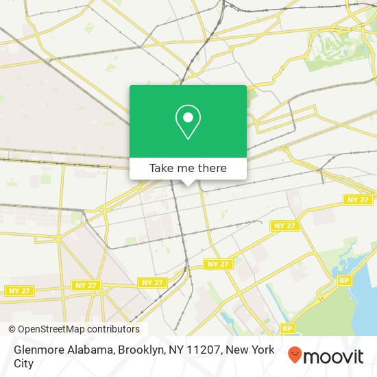Mapa de Glenmore Alabama, Brooklyn, NY 11207