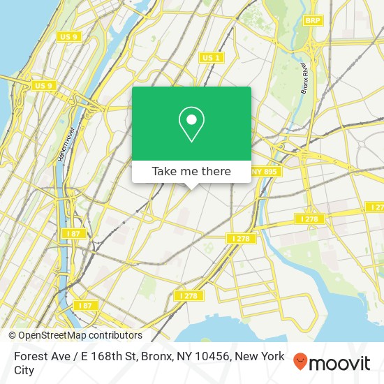 Mapa de Forest Ave / E 168th St, Bronx, NY 10456
