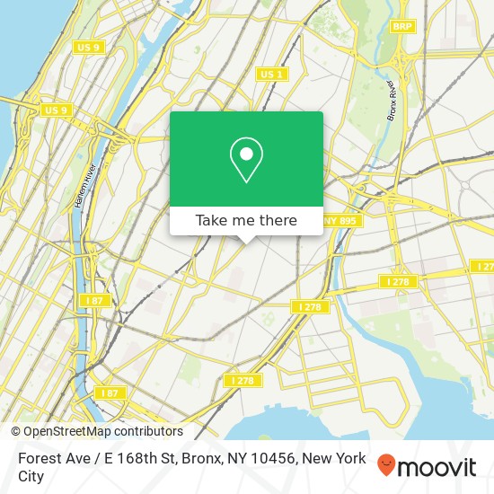Forest Ave / E 168th St, Bronx, NY 10456 map