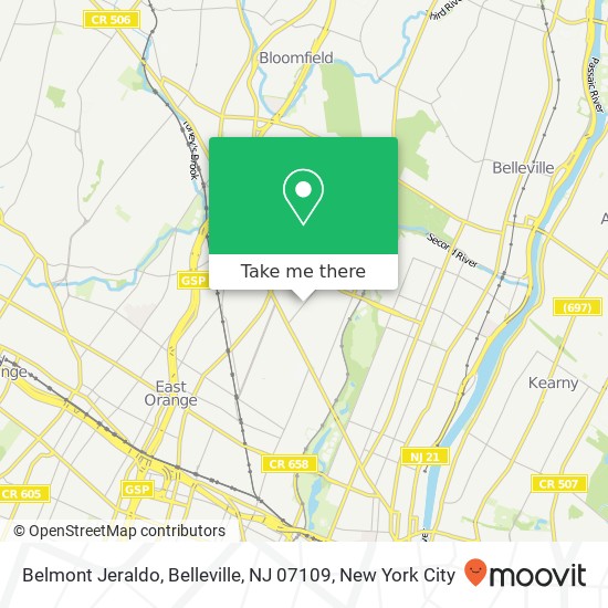Mapa de Belmont Jeraldo, Belleville, NJ 07109