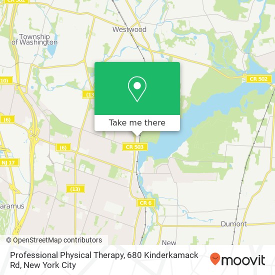 Professional Physical Therapy, 680 Kinderkamack Rd map