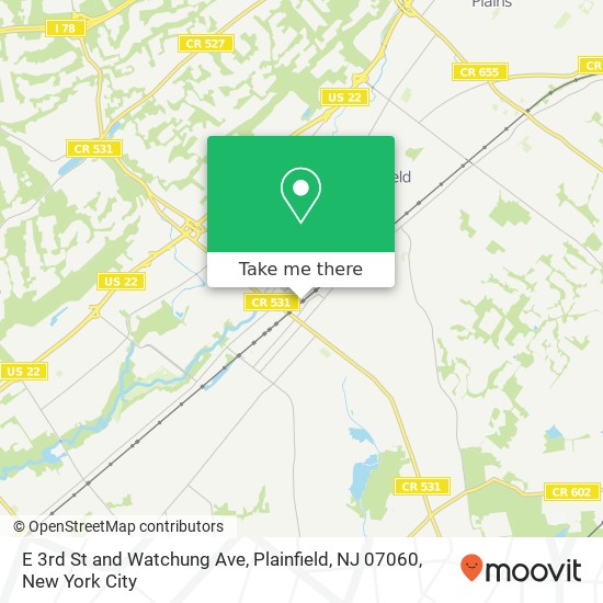 E 3rd St and Watchung Ave, Plainfield, NJ 07060 map