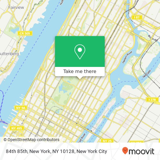 84th 85th, New York, NY 10128 map