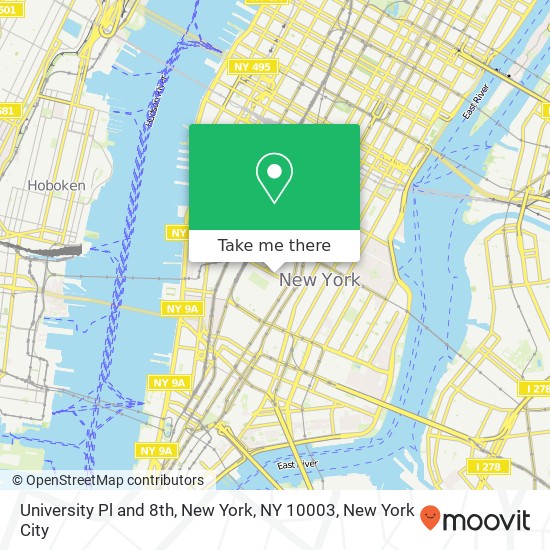 Mapa de University Pl and 8th, New York, NY 10003