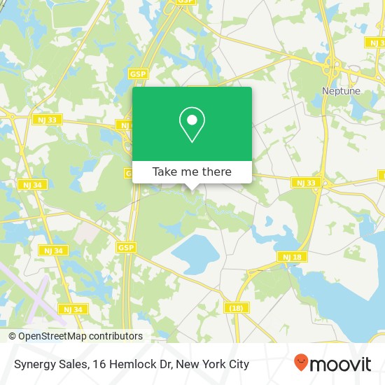 Mapa de Synergy Sales, 16 Hemlock Dr