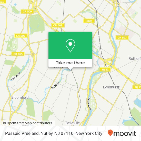 Passaic Vreeland, Nutley, NJ 07110 map