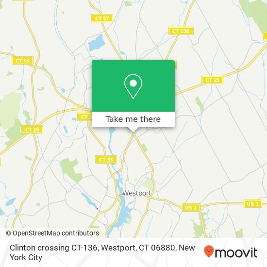 Clinton crossing CT-136, Westport, CT 06880 map