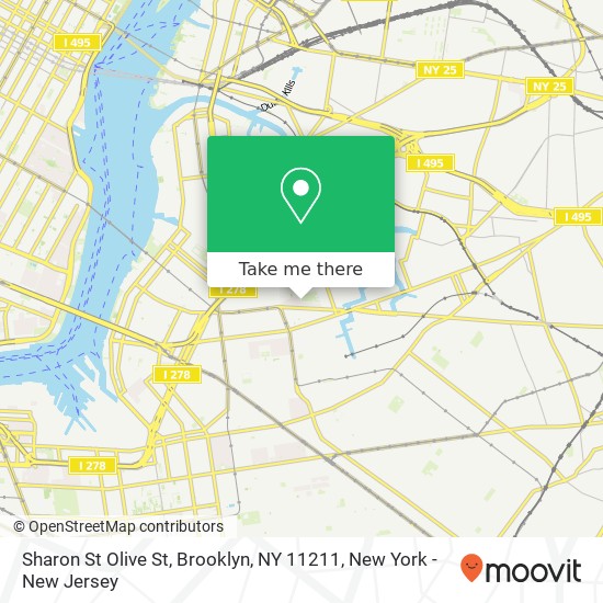 Mapa de Sharon St Olive St, Brooklyn, NY 11211