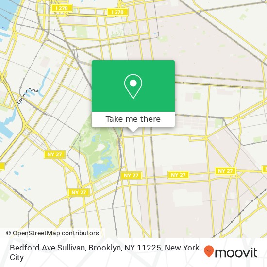 Mapa de Bedford Ave Sullivan, Brooklyn, NY 11225