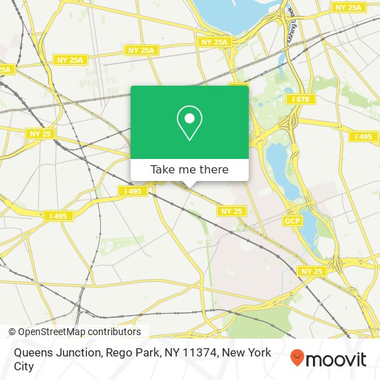 Mapa de Queens Junction, Rego Park, NY 11374