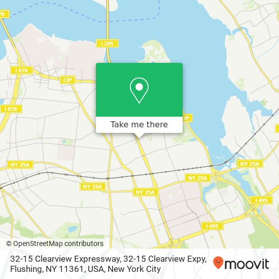 Mapa de 32-15 Clearview Expressway, 32-15 Clearview Expy, Flushing, NY 11361, USA