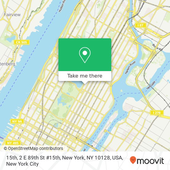 15th, 2 E 89th St #15th, New York, NY 10128, USA map