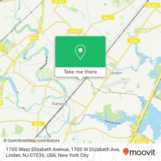 1700 West Elizabeth Avenue, 1700 W Elizabeth Ave, Linden, NJ 07036, USA map