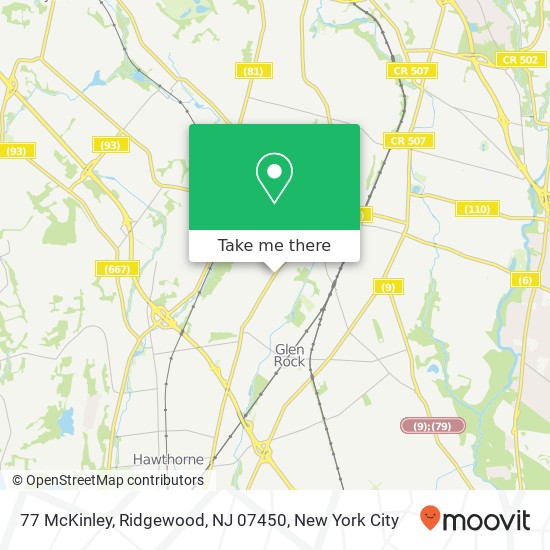 Mapa de 77 McKinley, Ridgewood, NJ 07450