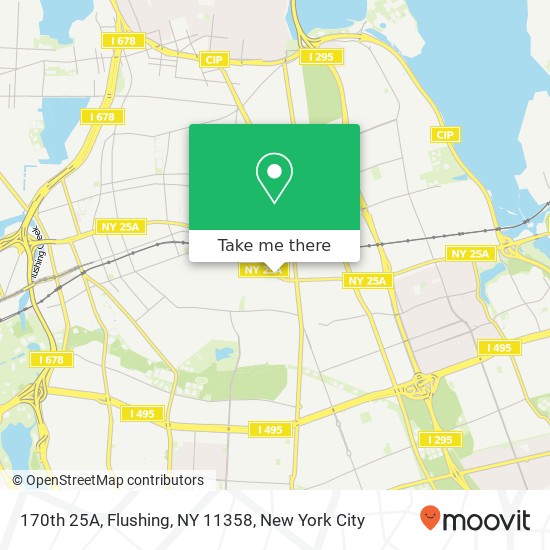 170th 25A, Flushing, NY 11358 map