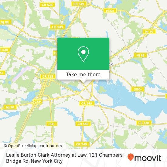 Mapa de Leslie Burton-Clark Attorney at Law, 121 Chambers Bridge Rd