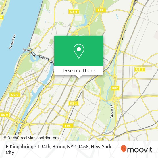 Mapa de E Kingsbridge 194th, Bronx, NY 10458