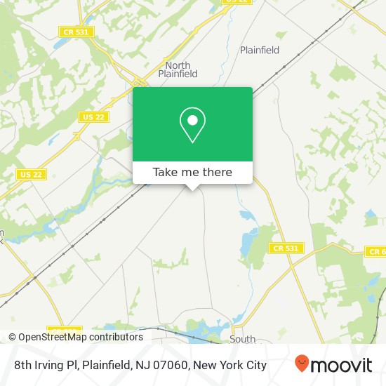 8th Irving Pl, Plainfield, NJ 07060 map