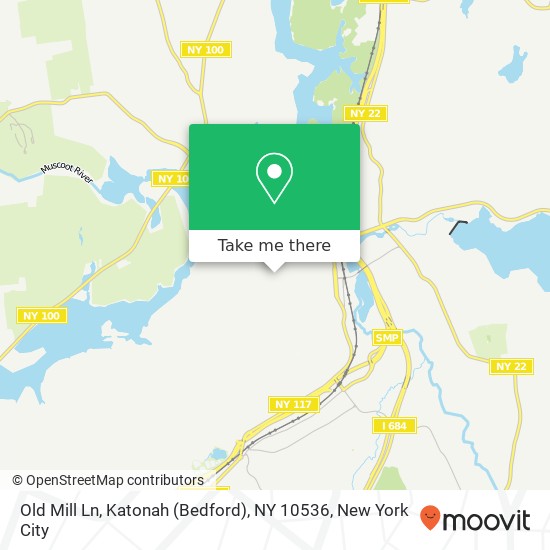 Mapa de Old Mill Ln, Katonah (Bedford), NY 10536