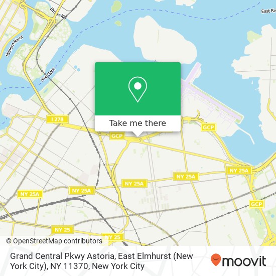 Mapa de Grand Central Pkwy Astoria, East Elmhurst (New York City), NY 11370