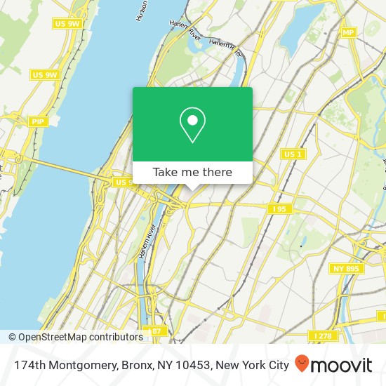 Mapa de 174th Montgomery, Bronx, NY 10453