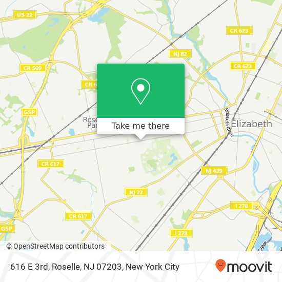 616 E 3rd, Roselle, NJ 07203 map