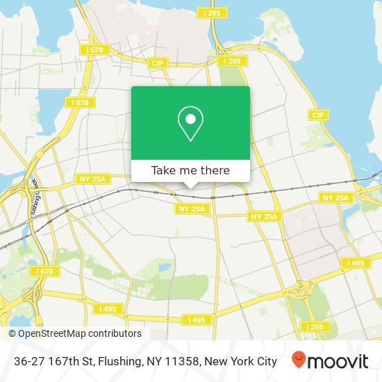 Mapa de 36-27 167th St, Flushing, NY 11358