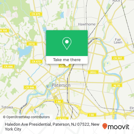 Haledon Ave Presidential, Paterson, NJ 07522 map