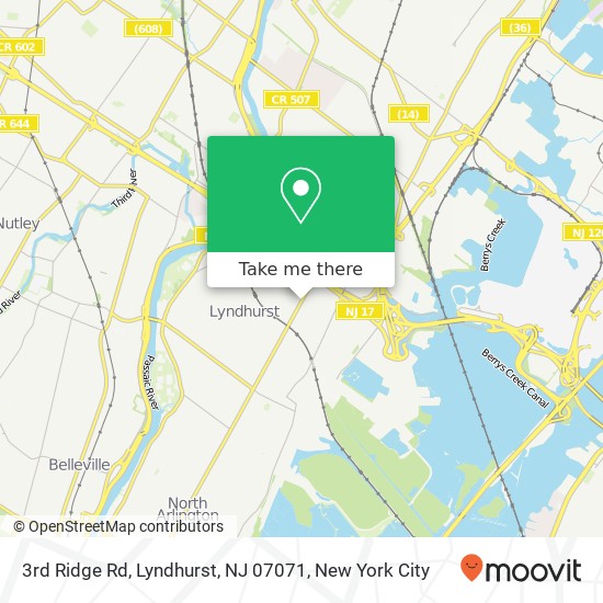3rd Ridge Rd, Lyndhurst, NJ 07071 map